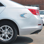 2 PCS Car Plastic Decorative Sticker, Size: 10.0 x 5.0cm(Silver + Blue), JM-625 – Durable Build, Easy to Use
