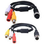 2 PCS 1 in 3 Ways Car Auto Monitor Camera DVR Male and Female 4 Pin Video Power Extension Cable Cord, Length: 34cm, 1 in 3 ways 1 in 3 ways