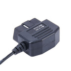 Car Auto 16Pin OBDII Charging Cable Mini 5 Pin USB Power Adapter with Switch Button for GPS Tablet E-dog Phone, Cable Length: 3.4m, OBDII