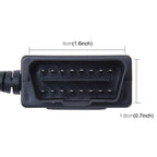 Car Auto 16Pin OBDII Charging Cable Mini 5 Pin USB Power Adapter with Switch Button for GPS Tablet E-dog Phone, Cable Length: 3.4m, OBDII