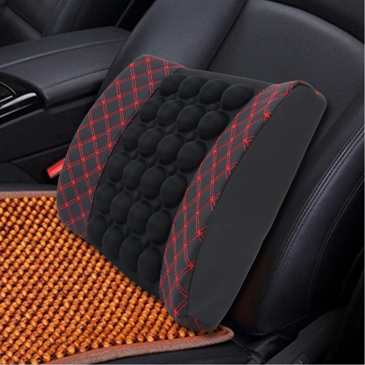 12V Four Season Chemical Fiber Wrapping Lumbar Seat Relaxation Waist Support Cushion for Car Office Family Red