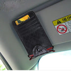 FUDAOCHE Multi-functional Auto Car Sun Visor Sunglasses Holder Card CD Storage Holder Pouch Bag Black