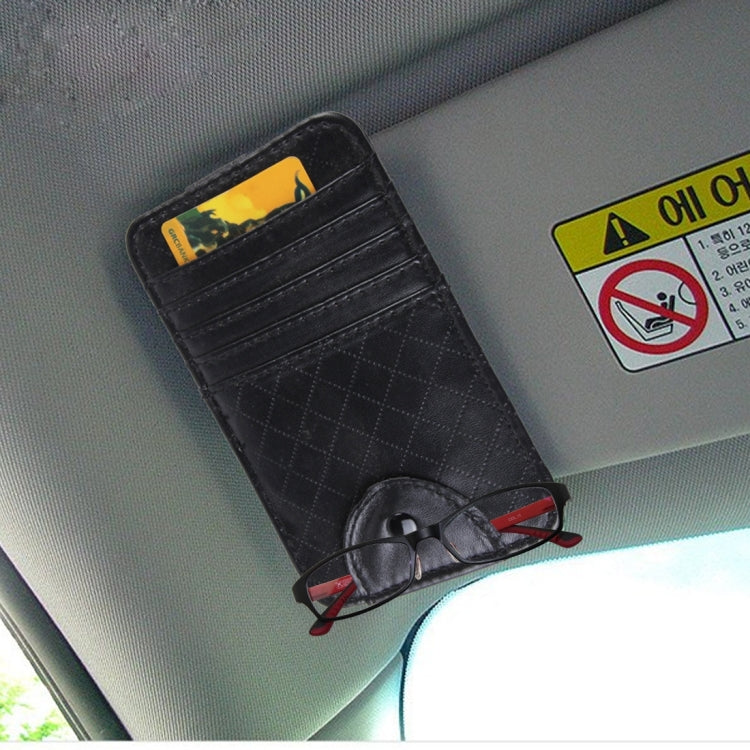 FUDAOCHE Multi-functional Auto Car Sun Visor Sunglasses Holder Card CD Storage Holder Pouch Bag Black