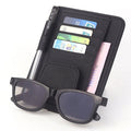 Multi-functional Auto Car Sun Visor Sunglass Holder Card Bill Ticket Storage Holder Pouch Bag Black