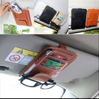Multi-functional Auto Car Sun Visor Sunglass Holder Card Bill Ticket Storage Holder Pouch Bag