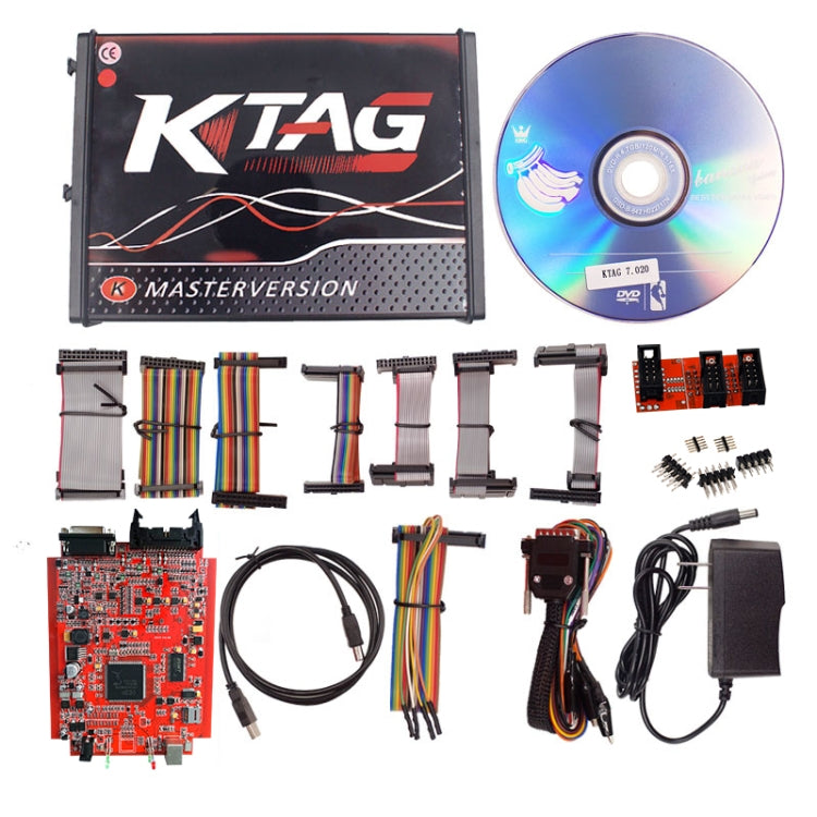 KTAG V7.020 Red PCB Board ECU Programming Tool Unlimited Token, US Plug, US Plug US Plug