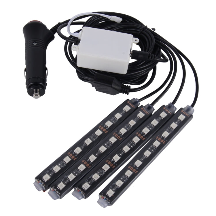 4 in 1 4.5W 36 SMD-5050-LEDs RGB Car Interior Floor Decoration Atmosphere Colorful Neon Light Lamp with Wireless Remote Control, DC 12V, 4.5W RGB Colorful – Durable Build, Easy to Use