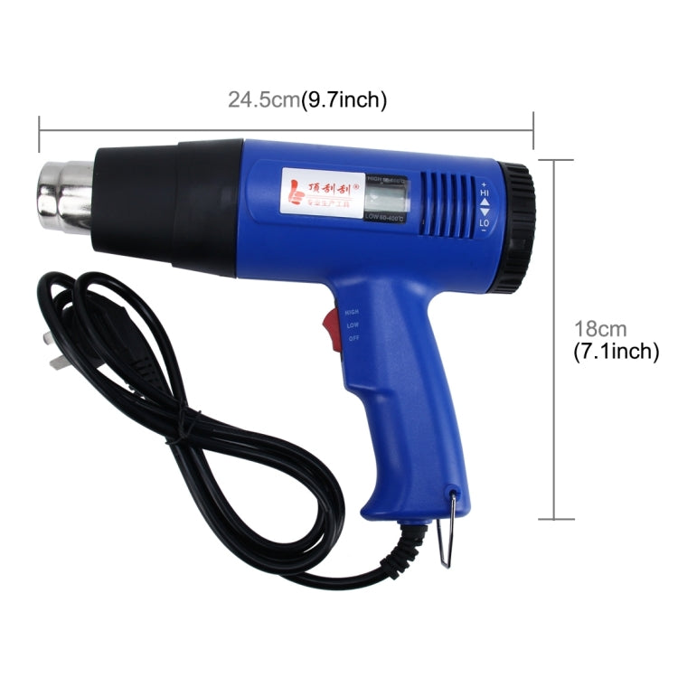 DINGGUAGUA 1800W Industrial Heavy Duty Professional Adjustable Temperature from 50 Degrees Celsius to 650 Degrees Celsius Heat Air Gun Tool with Temperature Display, Temperature Display 50 to 650 Degrees – Durable Build, Easy to Use