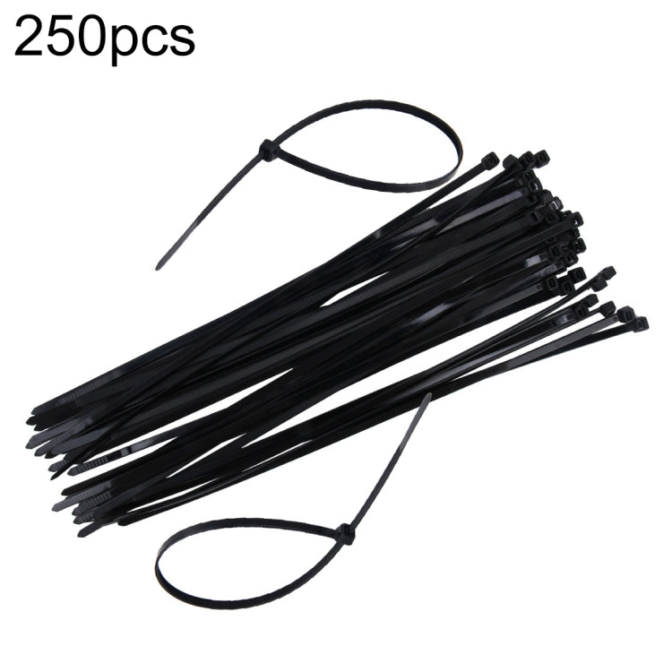 250pcs /Pack 5mm*300mm Nylon Cable Ties, 5mm*300mm Black, 5mm*300mm White 5mm*300mm Black Black