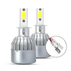 2 PCS H3 18W 1800 LM 6000K IP68 Canbus Constant Current Car LED Headlight with 2 COB Lamps, DC 9-36V, H3 – Durable Build, Easy to Use