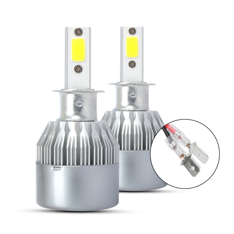 2 PCS H3 18W 1800 LM 6000K IP68 Canbus Constant Current Car LED Headlight with 2 COB Lamps, DC 9-36V, H3 – Durable Build, Easy to Use