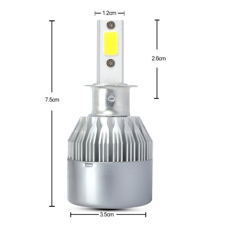 2 PCS H3 18W 1800 LM 6000K IP68 Canbus Constant Current Car LED Headlight with 2 COB Lamps, DC 9-36V, H3 – Durable Build, Easy to Use