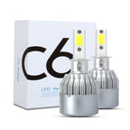 2 PCS H3 18W 1800 LM 6000K IP68 Canbus Constant Current Car LED Headlight with 2 COB Lamps, DC 9-36V, H3 – Durable Build, Easy to Use