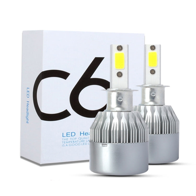 2 PCS H3 18W 1800 LM 6000K IP68 Canbus Constant Current Car LED Headlight with 2 COB Lamps, DC 9-36V, H3 – Durable Build, Easy to Use