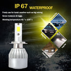 2 PCS H3 18W 1800 LM 6000K IP68 Canbus Constant Current Car LED Headlight with 2 COB Lamps, DC 9-36V, H3 – Durable Build, Easy to Use
