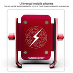 Motorcycle Aluminum Alloy Mobile Phone Bracket with Hook, Suitable for 4-6.5 inch Phones