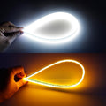 2 PCS 30cm DC12V 4.2W Ultra-thin Car Auto Double Colors Turn Lights / Running Lights, with LED SMD-2835 Lamp Beads (Turn Lights: Yellow Light; Running Lights: White Light), Turn Lights: Yellow Light; Running Lights: White Light Turn Lights: Yellow Light; Running Lights: White Light