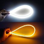 2 PCS 30cm DC12V 4.2W Ultra-thin Car Auto Double Colors Turn Lights / Running Lights, with LED SMD-2835 Lamp Beads (Turn Lights: Yellow Light; Running Lights: White Light), Turn Lights: Yellow Light; Running Lights: White Light Turn Lights: Yellow Light; Running Lights: White Light