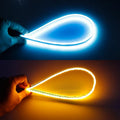 2 PCS 30cm DC12V 4.2W Ultra-thin Car Auto Double Colors Turn Lights / Running Lights, with LED SMD-2835 Lamp Beads (Turn Lights: Yellow Light; Running Lights: Ice Blue Light), Turn Lights: Yellow Light; Running Lights: Ice Blue Light Turn Lights: Yellow Light; Running Lights: Ice Blue Light