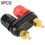 5 PCS Car Double Terminals Red Black Hexagon Connector Amplifier Terminal Speaker Plug Jack Default Title
