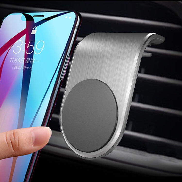Car Metal Magnetic Air Outlet Mobile Phone Holder Bracket, Air Outlet Mobile Phone Holder – Magnetic, Aluminum Alloy Air Outlet Mobile Phone Holder Silver