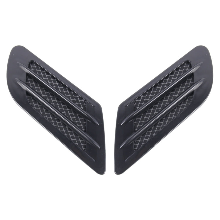 2 PCS Euro Style Plastic Decorative Air Flow Intake Turbo Bonnet Hood Side Vent Grille Cover With Self-adhesive Sticker – Durable Build, Easy to Use Black