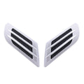 2 PCS Euro Style Plastic Decorative Air Flow Intake Turbo Bonnet Hood Side Vent Grille Cover With Self-adhesive Sticker Grey