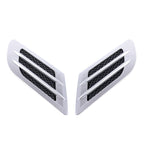 2 PCS Euro Style Plastic Decorative Air Flow Intake Turbo Bonnet Hood Side Vent Grille Cover With Self-adhesive Sticker