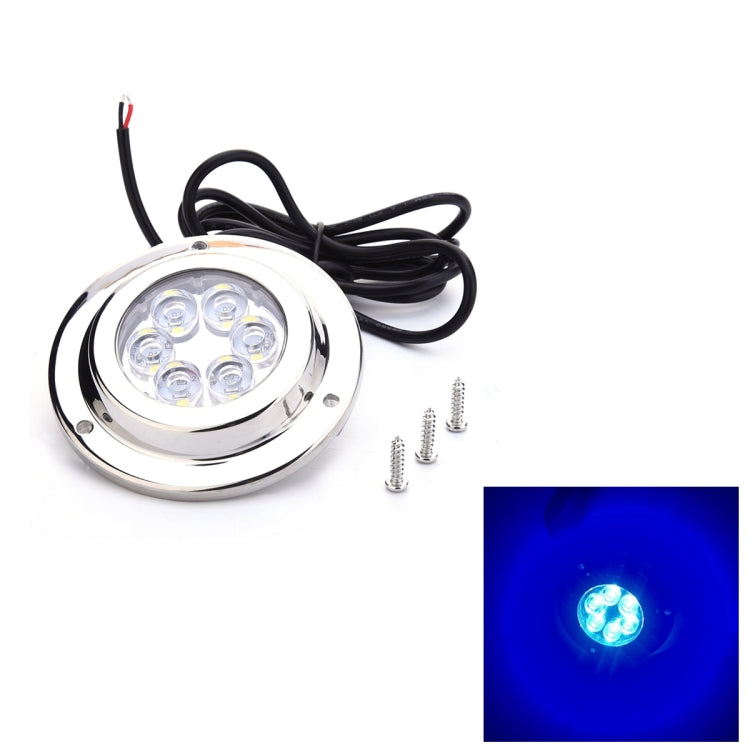DC 10-30V 12W IP68 316 Stainless 6 LEDs Blue Light Underwater Light Boat High Power Bright for Marine / Yacht, 12W Blue Light 12W Blue Light