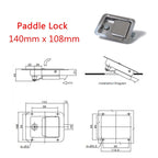 Stainless Steel Tool Box Lock Paddle Latch & Keys for Trailer / Yacht / Truck, A1217