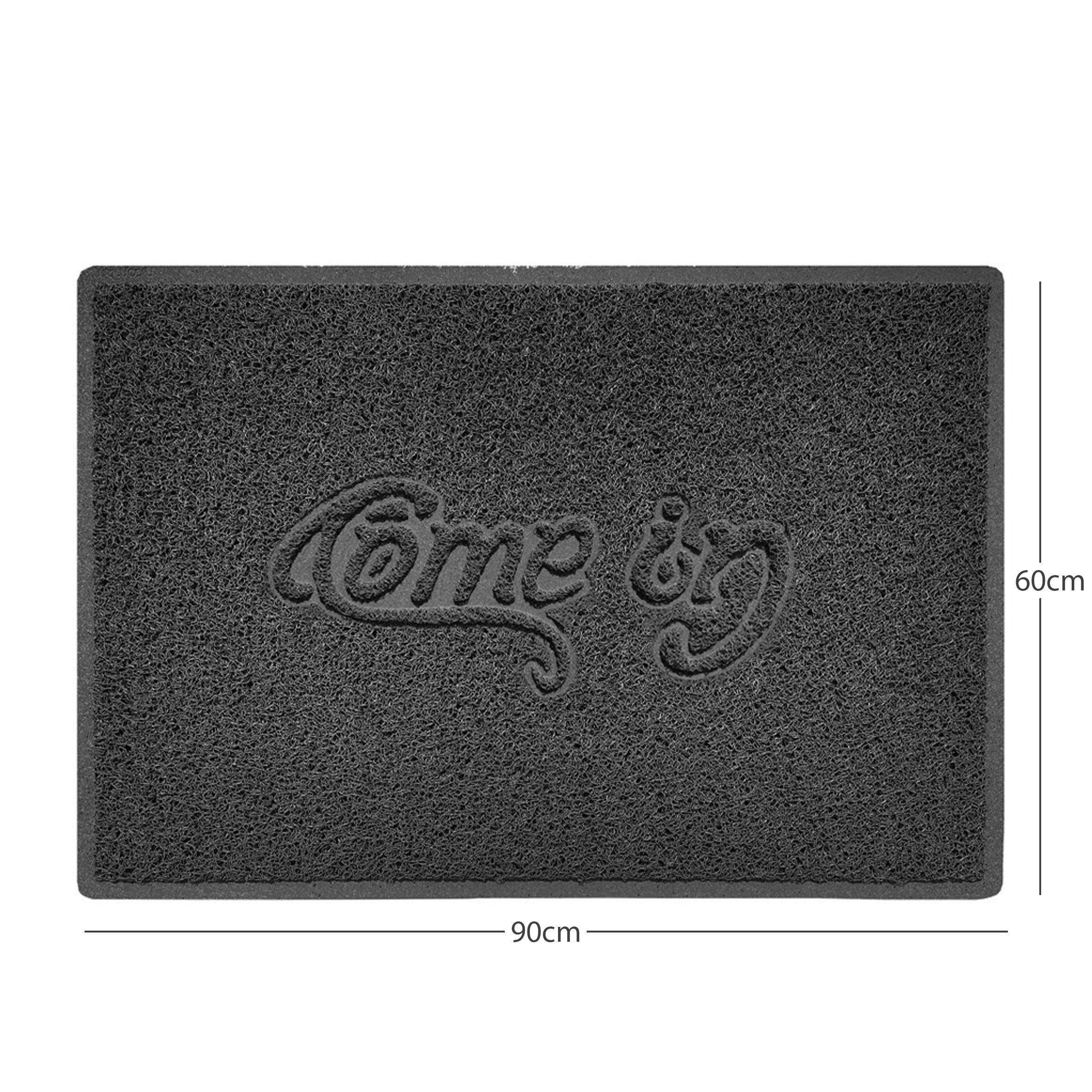 Come In Embossed Spaghetti Doormat 90cm x 60cm Dark Grey