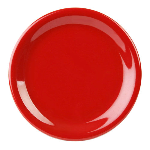 Narrow Rim Pure Red Melamine Plate 230mm / 9in - Pack Of 12