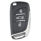 For PEUGEOT Car Keys Replacement 3 Buttons Car Key Case with Grooved and Holder, 3 Buttons with Grooved