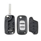 For RENAULT Clio / Megane / Kangoo / Modus Car Keys Replacement 3 Buttons Car Key Case with Foldable Key Blade, For RENAULT Clio 3 Buttons