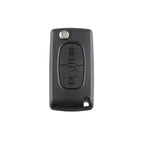 For PEUGEOT 2 Buttons ASK Signal Intelligent Remote Control Car Key with Integrated Chip & Battery & Holder, without Grooved, Frequency: 433MHz, 2 Buttons without Grooved – Durable Build, Easy to Use