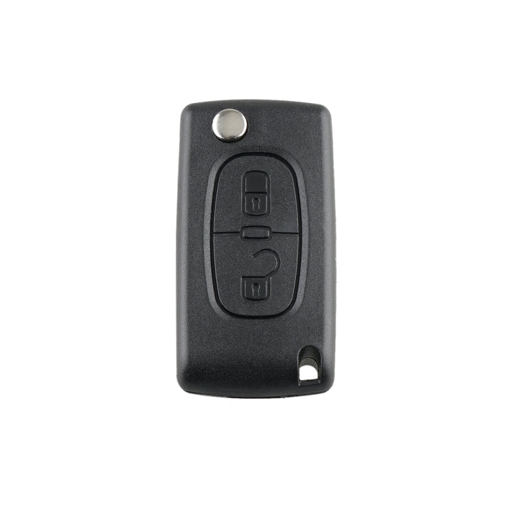 For PEUGEOT 2 Buttons ASK Signal Intelligent Remote Control Car Key with Integrated Chip & Battery & Holder, without Grooved, Frequency: 433MHz, 2 Buttons without Grooved – Durable Build, Easy to Use