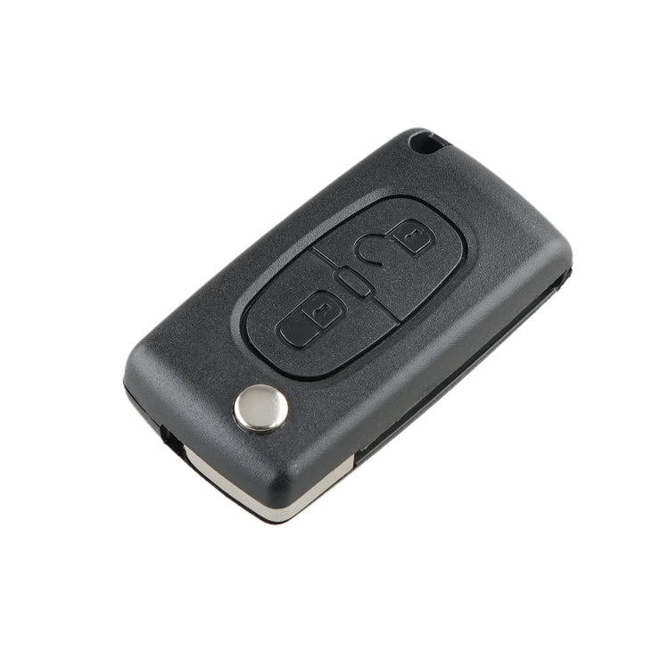 For PEUGEOT 2 Buttons ASK Signal Intelligent Remote Control Car Key with Integrated Chip & Battery & Holder, without Grooved, Frequency: 433MHz, 2 Buttons without Grooved – Durable Build, Easy to Use