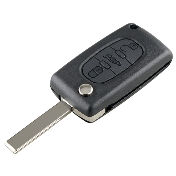 For PEUGEOT 3 Buttons Intelligent Remote Control Car Key with Integrated Chip & Battery & Holder & Slotted Key Blade, Frequency: 433MHz, 3 Buttons 3 Buttons