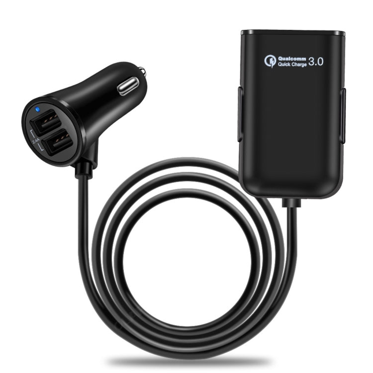 HMQ-C801 1.8m 8A Max 4 Ports USB Car Charger with Extending USB HUB for Front & Back Seat Charging, HMQ-C801 – Durable Build, Easy to Use