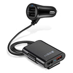 HMQ-C801 1.8m 8A Max 4 Ports USB Car Charger with Extending USB HUB for Front & Back Seat Charging, HMQ-C801 – Durable Build, Easy to Use