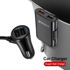 HMQ-C801 1.8m 8A Max 4 Ports USB Car Charger with Extending USB HUB for Front & Back Seat Charging, HMQ-C801 – Durable Build, Easy to Use