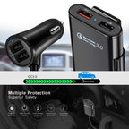 HMQ-C801 1.8m 8A Max 4 Ports USB Car Charger with Extending USB HUB for Front & Back Seat Charging, HMQ-C801 – Durable Build, Easy to Use