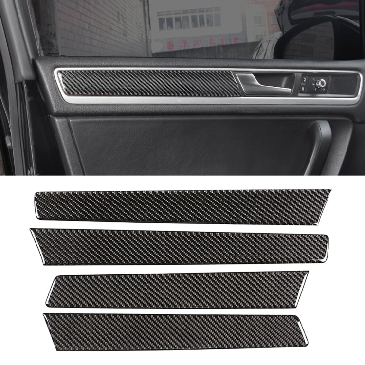 4 PCS Car Carbon Fiber Door Panel Decorative Sticker for Volkswagen Touareg, Door Panel Door Panel