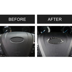 Car Carbon Fiber Steering Wheel Frame Decorative Sticker for Ford New Mondeo 2013-2019, Steering Wheel Frame