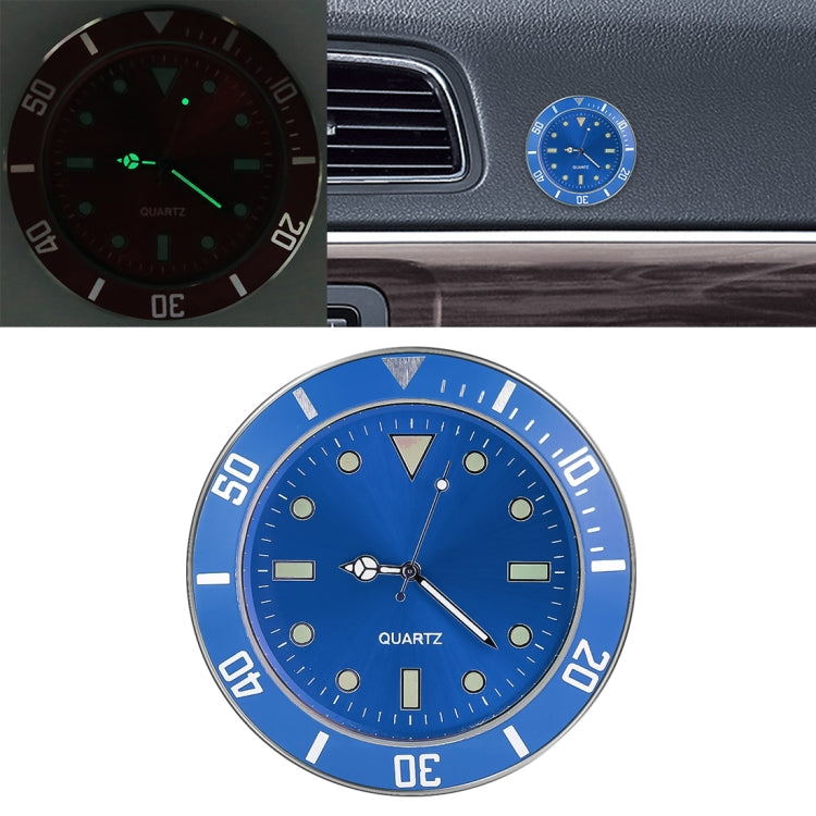 Car Paste Clock Car Luminous Watch Blue