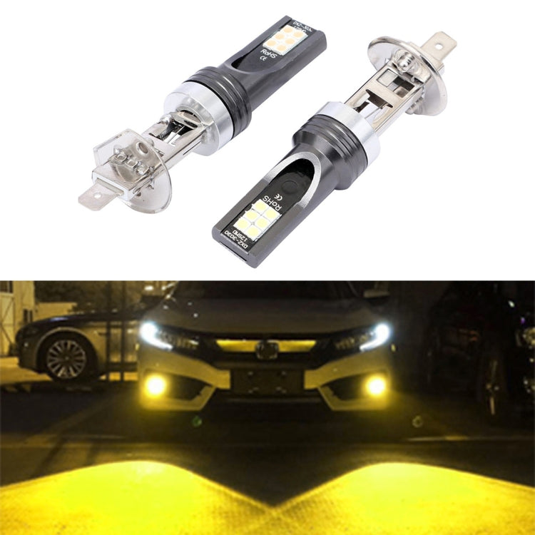 2 PCS H1 DC12V-24V / 12W / 3000K / 800LM 12LEDs SMD-3030 Car LED Fog Light, H1 H1