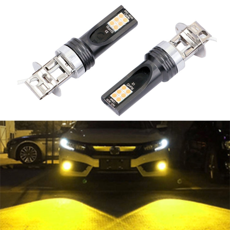 2 PCS H3 DC12V-24V / 12W / 3000K / 800LM 12LEDs SMD-3030 Car LED Fog Light, H3 H3