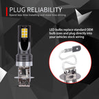 2 PCS H3 DC12V-24V / 12W / 3000K / 800LM 12LEDs SMD-3030 Car LED Fog Light, H3