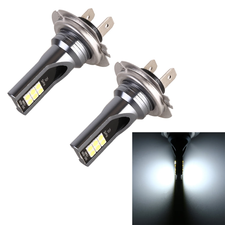 2 PCS H7 DC12V-24V / 12W / 3000K / 800LM 12LEDs SMD-3030 Car LED Fog Light, H7 (White Light), H7 H7 (White Light) White Light