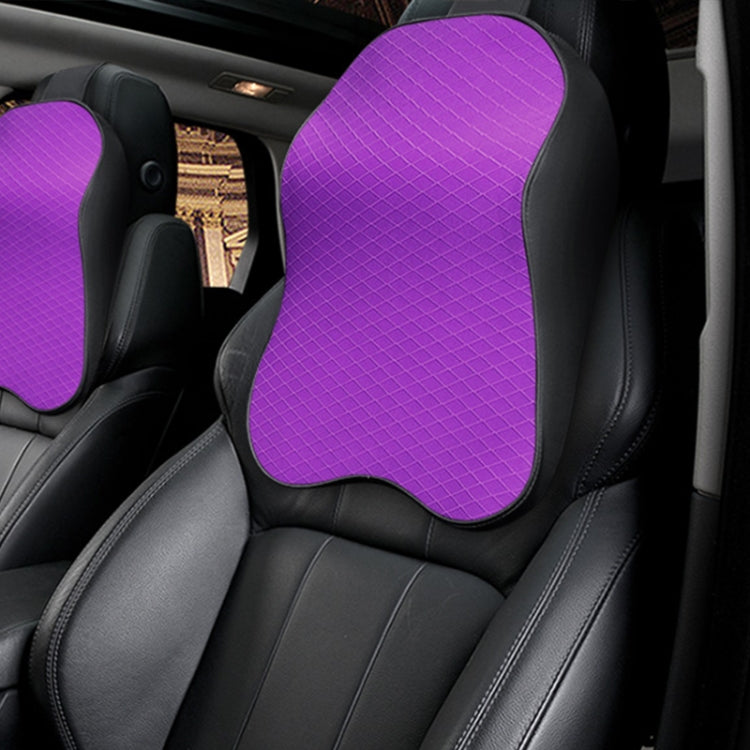 Four Seasons Breathable Memory Foam Car Neck Pillow Polyester Headrest – Wear-resistant Purple